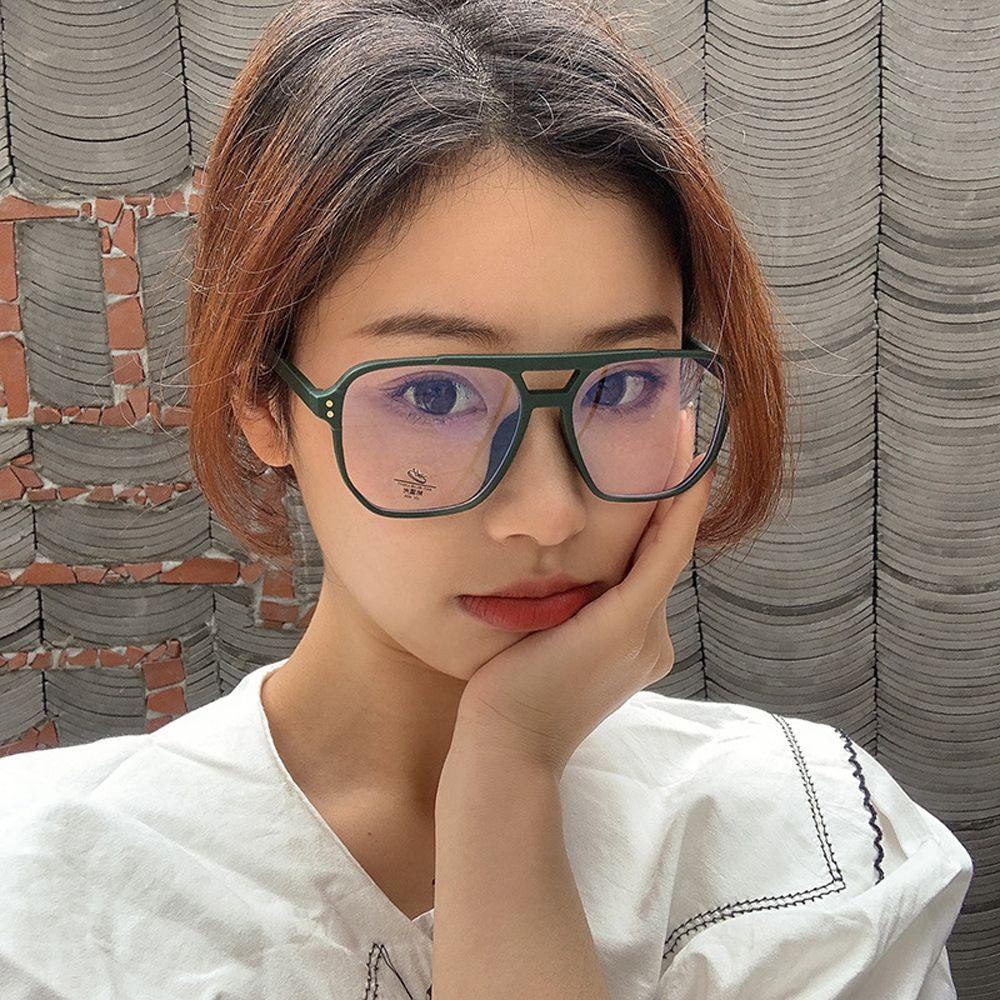 Nickolas1 Kacamata Anti-Blu-Ray Wanita Square Double Bridges Fashion Bingkai Optik Blocking Glasses