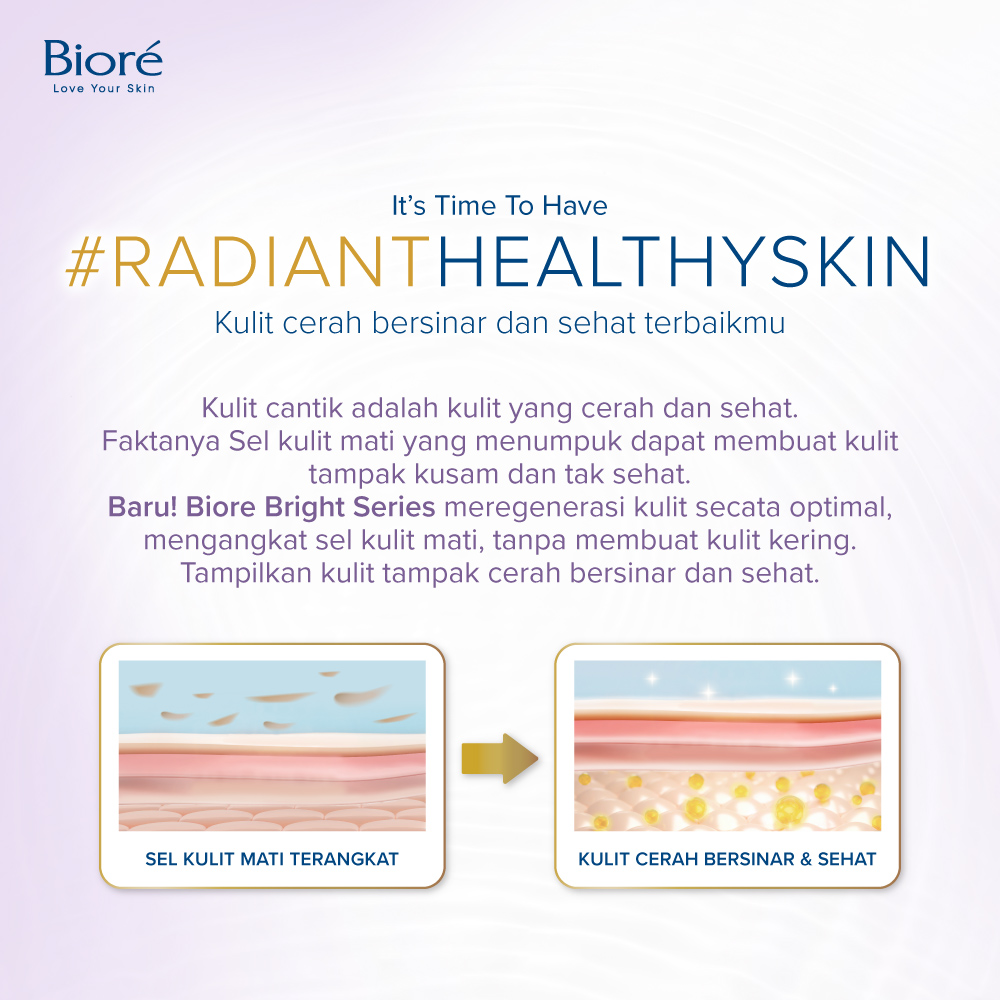 Biore Bright Sabun Mandi Cair Pencerah Kulit Glow-up Lilac  400ml