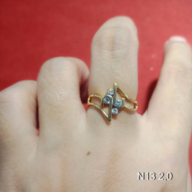 Cincin No 13 anak dan dewasa emas asli kadar 700 70% 22 1 2 g gr gram gold kuning selisih lilit wajik diamond batu