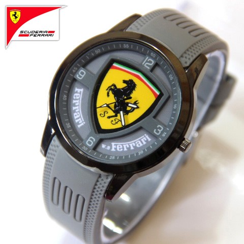 JAM TANGAN PRIA FERRARI SCUDERIA FULL GREY RUBBER