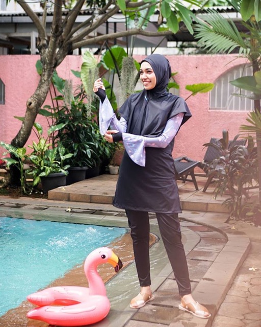  Bundling Set Corallium Black Hijab  Swimwear  SWIMSWEETS 