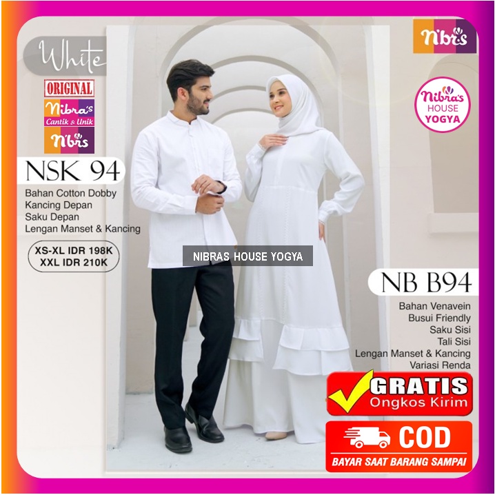 Nibras Couple Pasangan Suami Istri Sarimbit Terbaru 2022  Hitam Putih Polos Nbrs Cople Couple Koko G