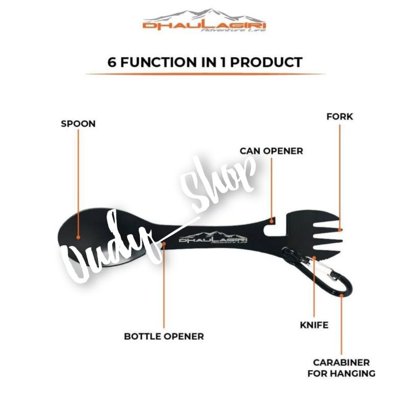 Sendok Garpu Camping Multifungsi Dhaulagiri Dh Spork Steel Ss02