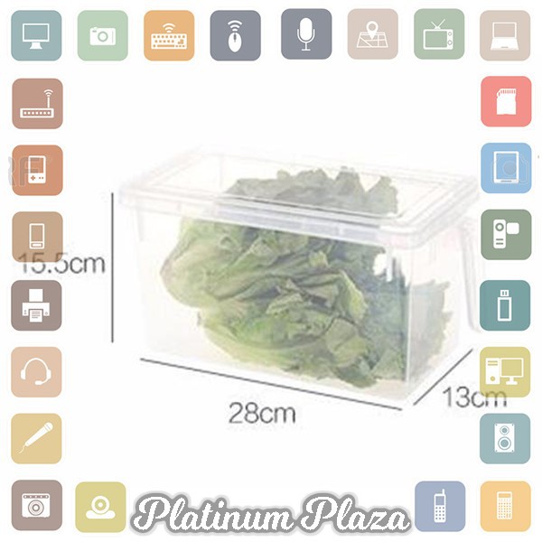 Strongwell Kotak Kontainer Makanan Kulkas Kitchen Storage Food Box 31x15.6x13CM`24DJLY-- Transparent