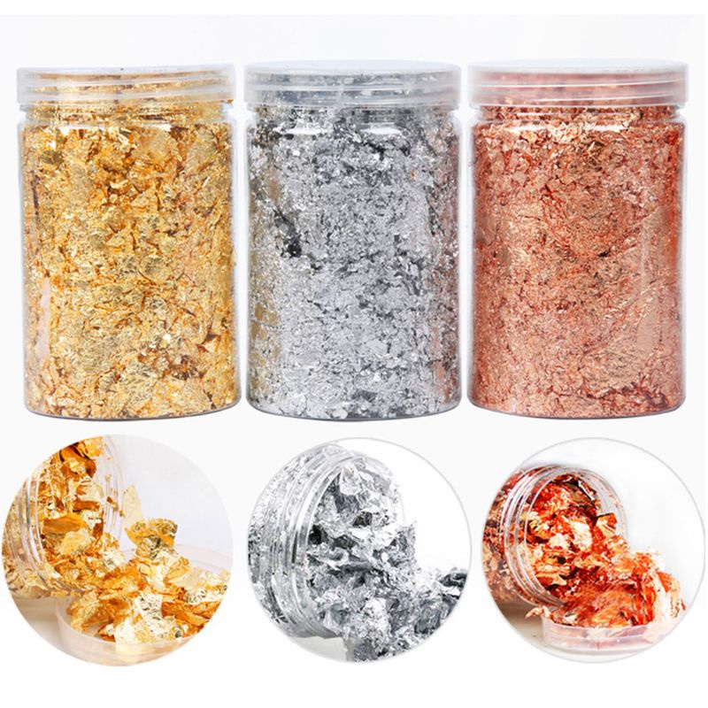 SIY  3 Colors Metallic Foil Flakes Sequins Glitters for Resin Painting Arts Nail Art