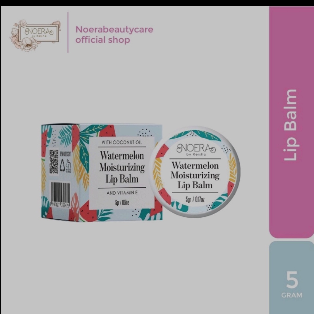 Noera Watermelon Moisturizing Lip Balm BPOM// LIP BALM VIRAL/ LIP BALM LOKAL
