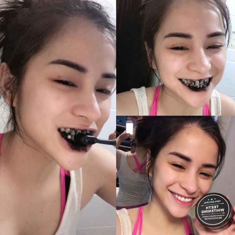 Pemutih Gigi Herbal Charcoal Powder Activated Teeth Whitening Arang Putih Gigi Murah Bagus