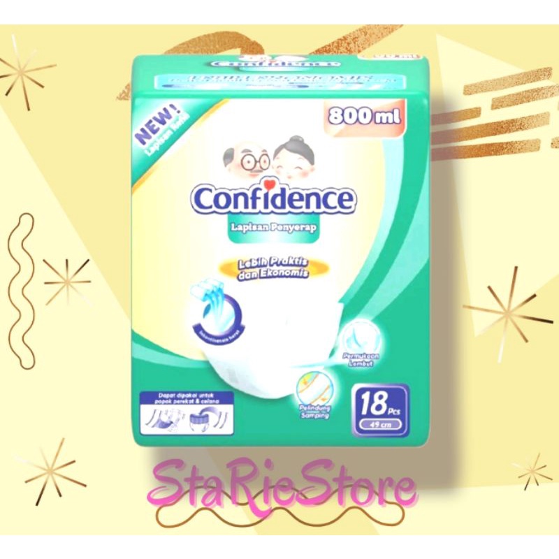Termurah - Confidence Popok Dewasa Refill Perekat Insert Pad (Isi 18 pcs) 800 ml