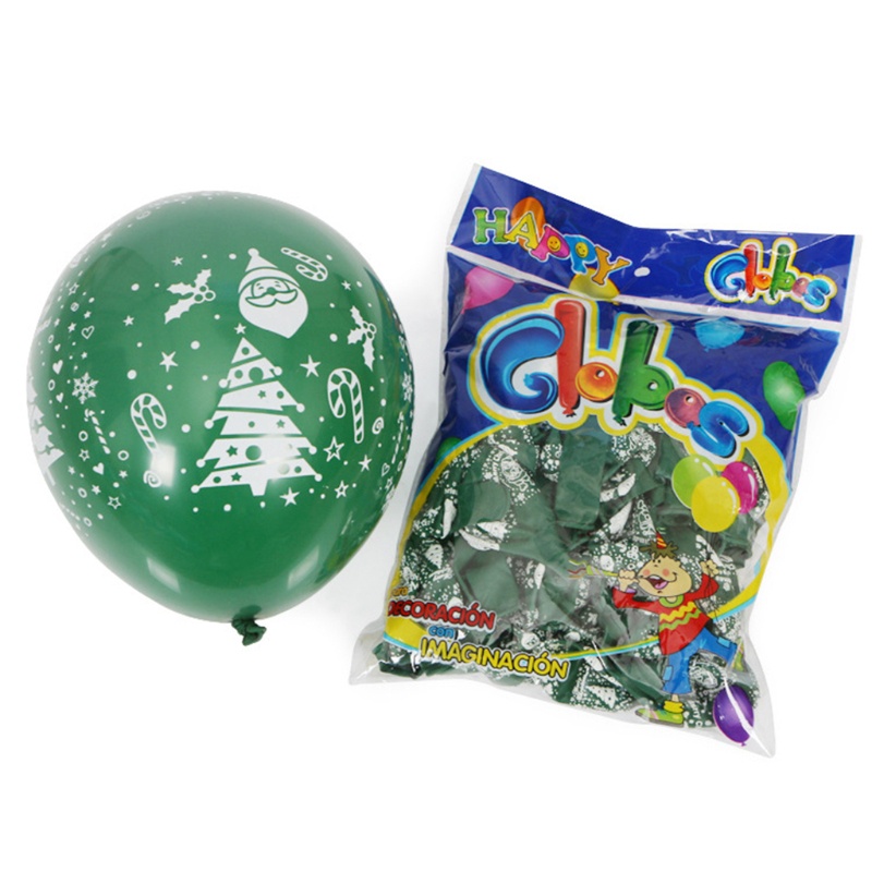 100 Pcs Ornamen Balon Natal Bahan Latex Untuk Pesta Ulang Tahun