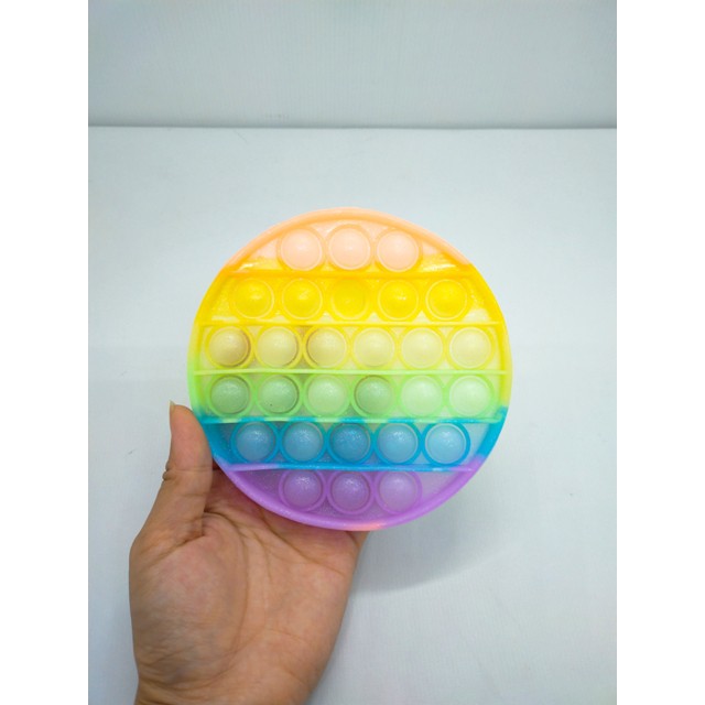 pop it fidget toys UV PELANGI UNICORN - AMONG US - Stitch - Owl UV Import-Bulat Glitter