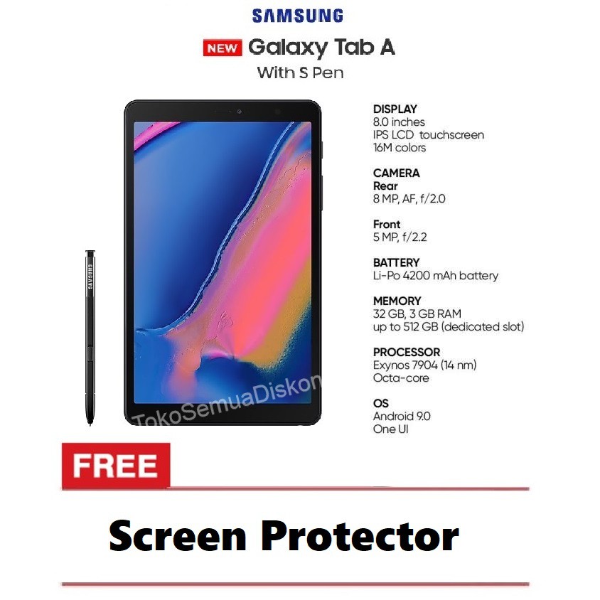 Samsung Galaxy Tab A 8.0 2019 S-Pen P205 3/32GB A8 Tablet