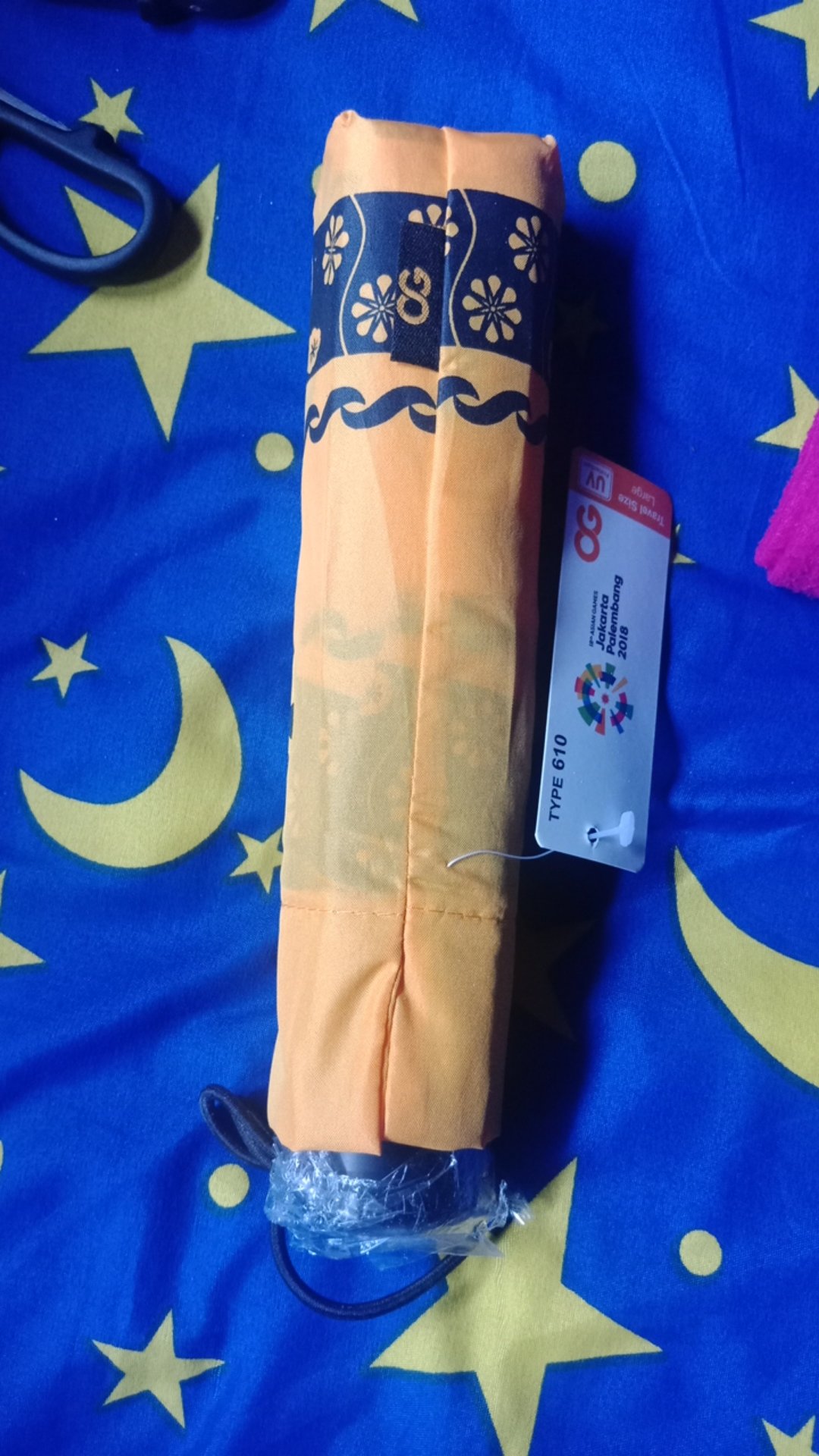 Payung Lipat Anti Uv Corak Batik Unik Untuk Panas Dan Hujan Warna Kuning