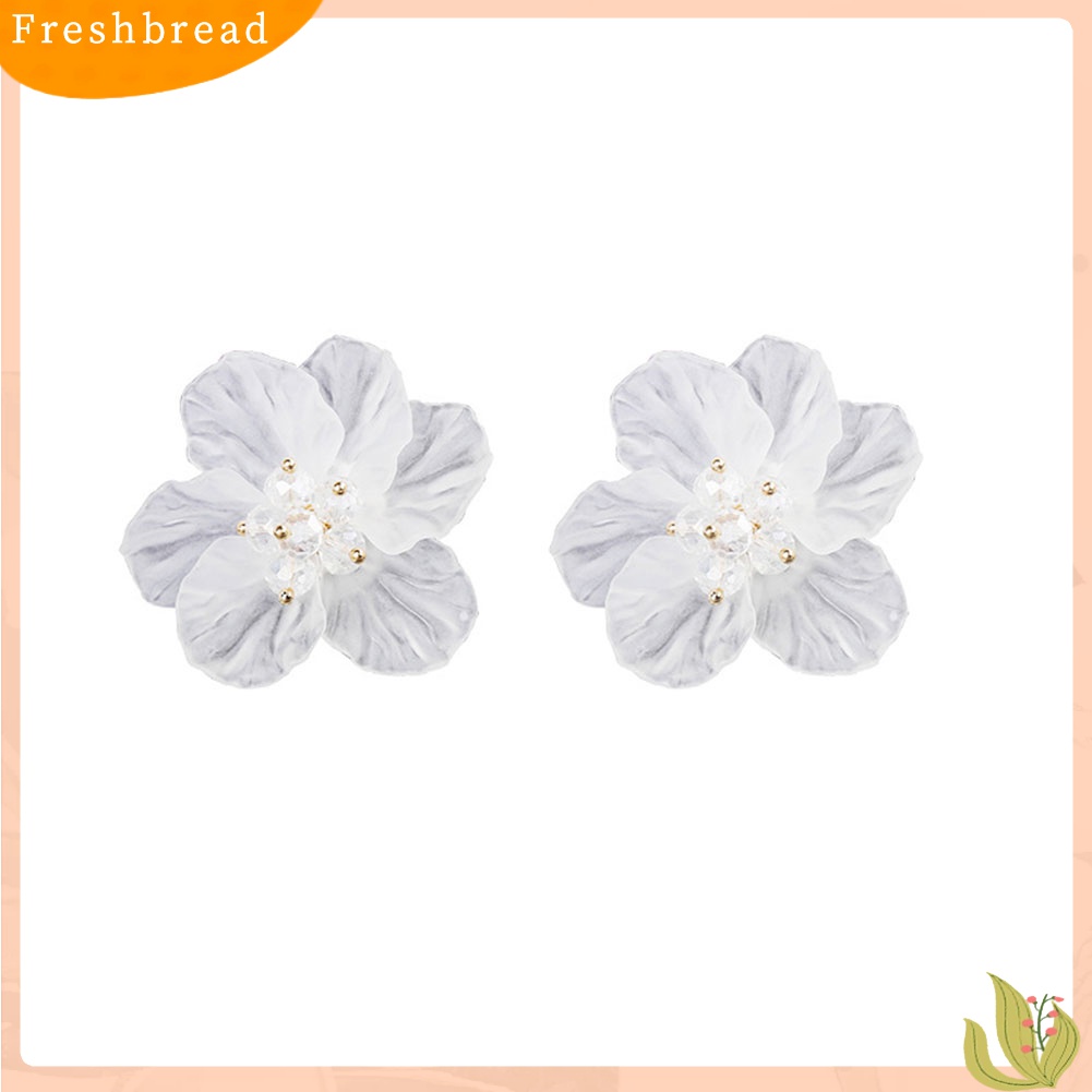 [TERLARIS]Girls Women Korean Style Transparent Flower Earrings Party Shopping Ear Studs