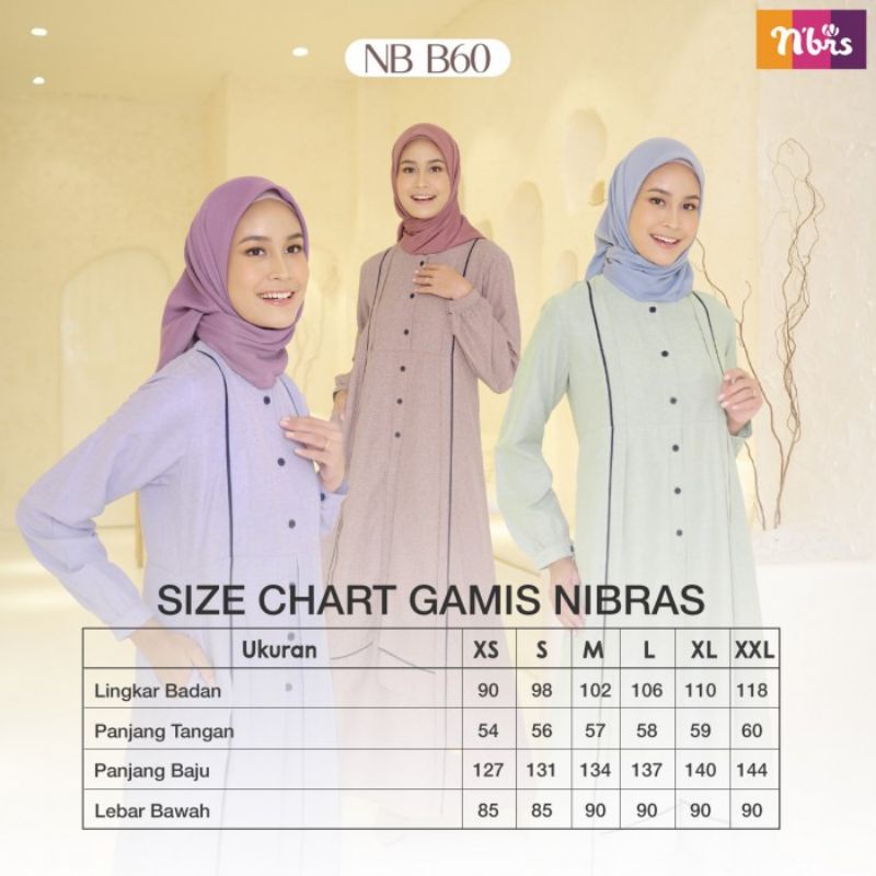 GAMIS NB B60 MAROON GREY LAVENDER • NIBRAS