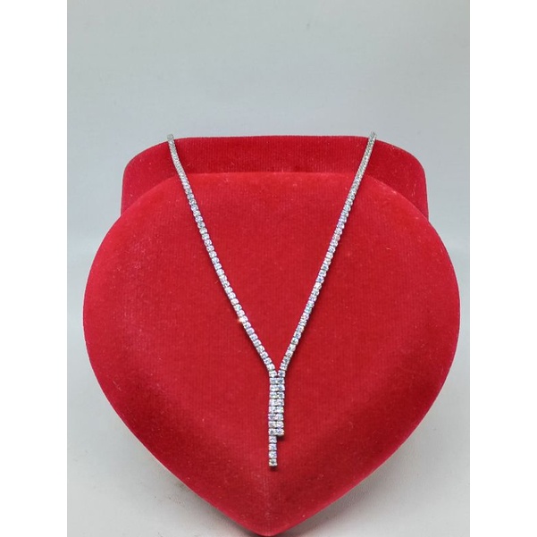 KALUNG PERAK ASLI LAPIS EMAS 925/KALUNG LISTRING  MATA PUTIH FUL/KALUNG ASLI SILVER/KALUNG FASHION WANITA