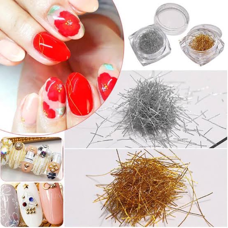 Nail string kawat nailart hiasan benang kuku nail acc aksesoris benang Produk Good Quality