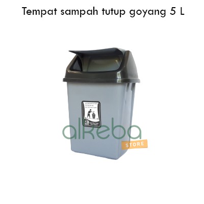 Tong sampah Tempat sampah tutup goyang 5 Ltr