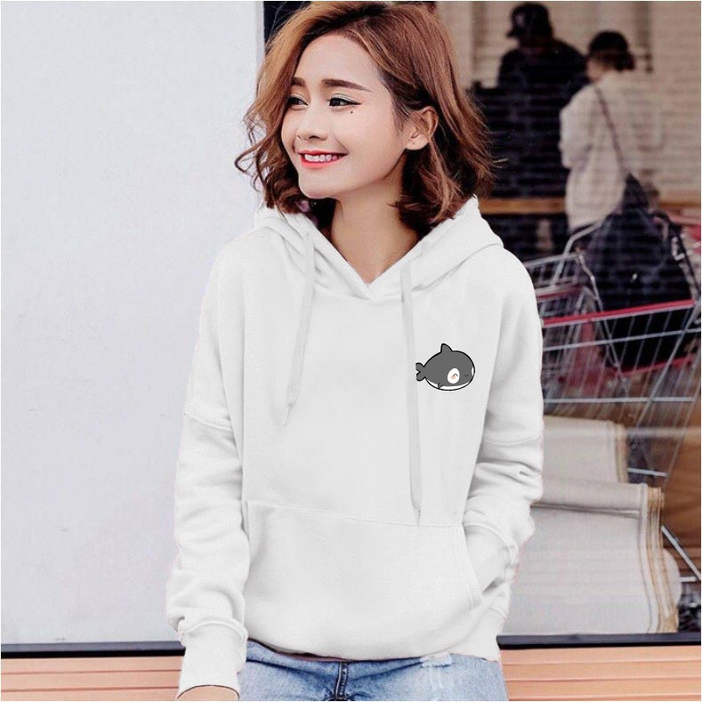 Lilipop.id Sweater Hoodie Wanita Shark Hiu Outwear