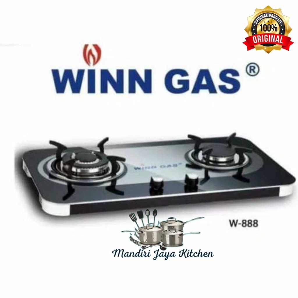 Kompor Winn Gas 2 Tungku Kaca W 888