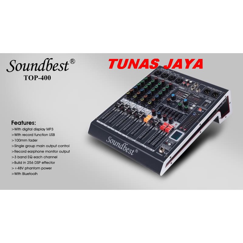 Mixer SoundBest Top 400 Original 4 Channel Bluetooth