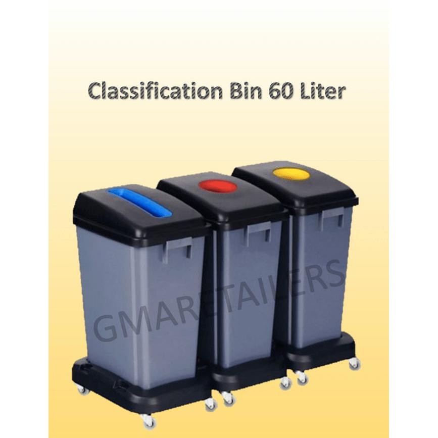 Tempat Sampah 3 Jenis Warna 60 Liter Panca.Ekabina