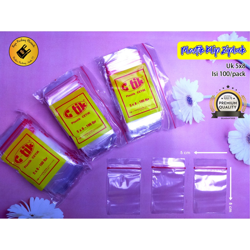 Plastik Klip Cetik Ziplock uk 5x8 isi 100pc | Grosir Pelastik murah | plastik pe klip promo