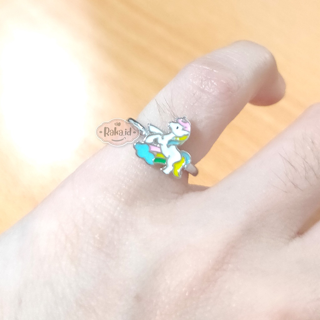 Cincin Anak Unicorn Pelangi Perhiasan Cantik Anak Lapis Emas 18k 798