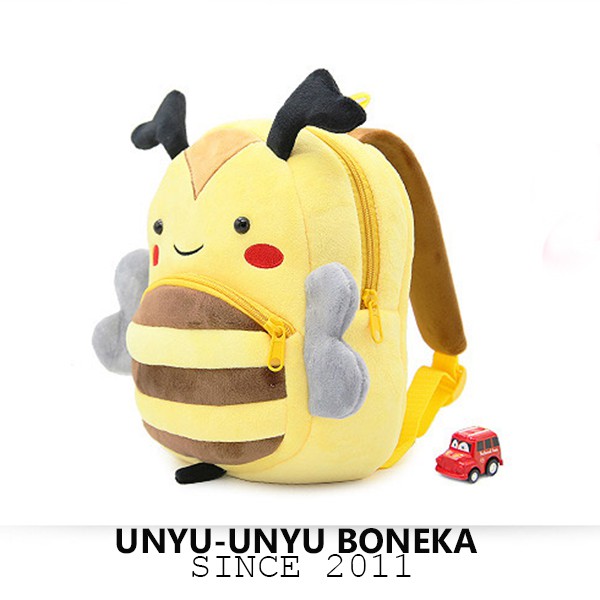 tas ransel anak boneka animal monyet singa bee lebah ransel sekolah baby kids cartoon boneka hewan