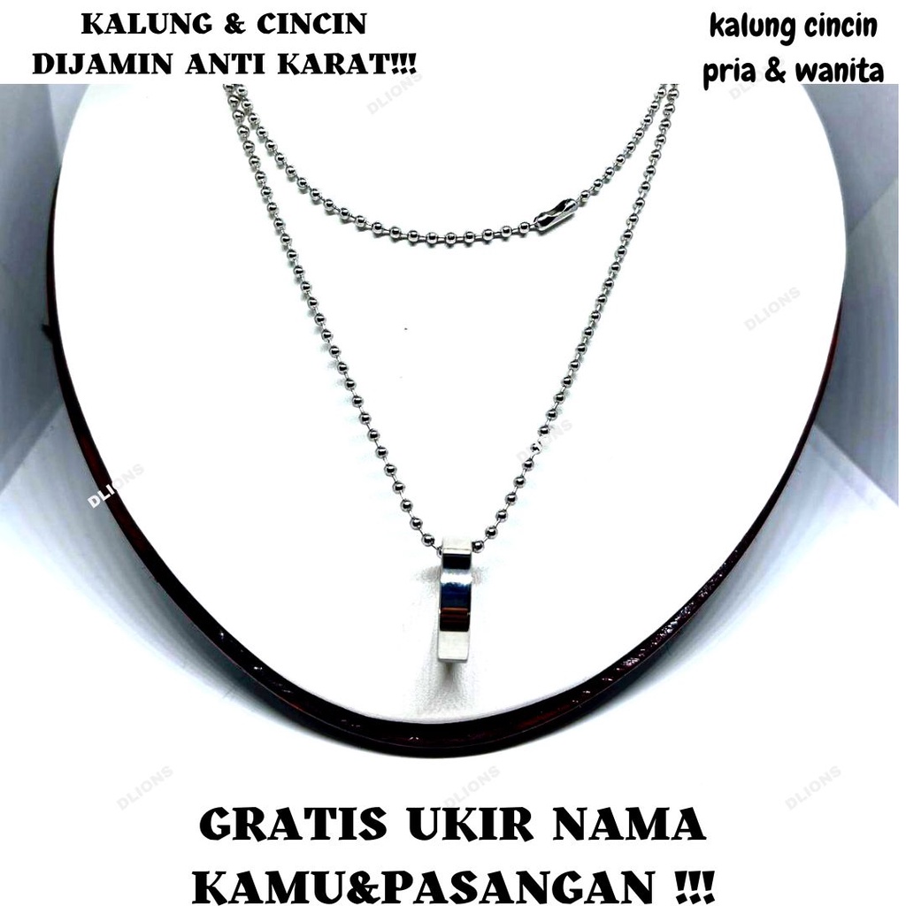 KALUNG LIONTIN CINCIN PRIA,KALUNG CINCIN PRIA,KALUNG CINCIN WANITA,GRATIS UKIR NAMA