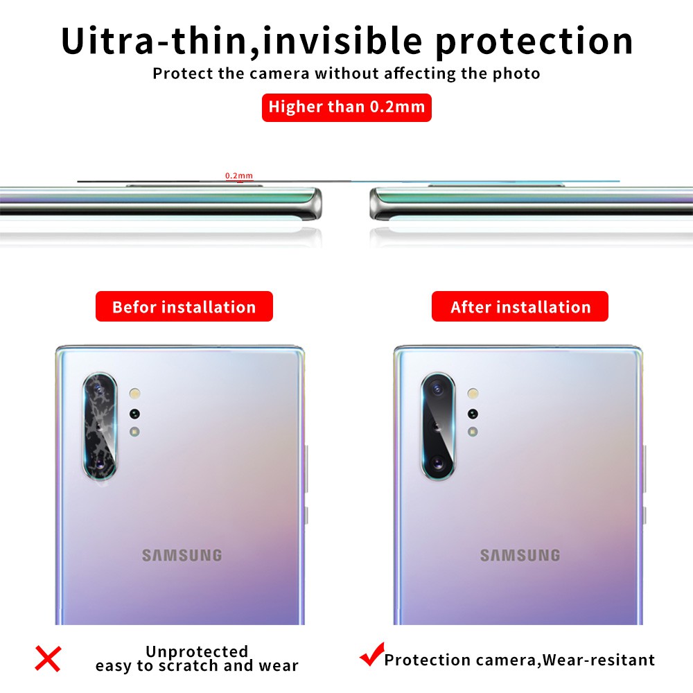 Film pelindung lensa belakang Samsung Galaxy S10 P S8 S9 Plus Note 8 9 10 20 Tempered Glass Rear Camera Lens Protector Film