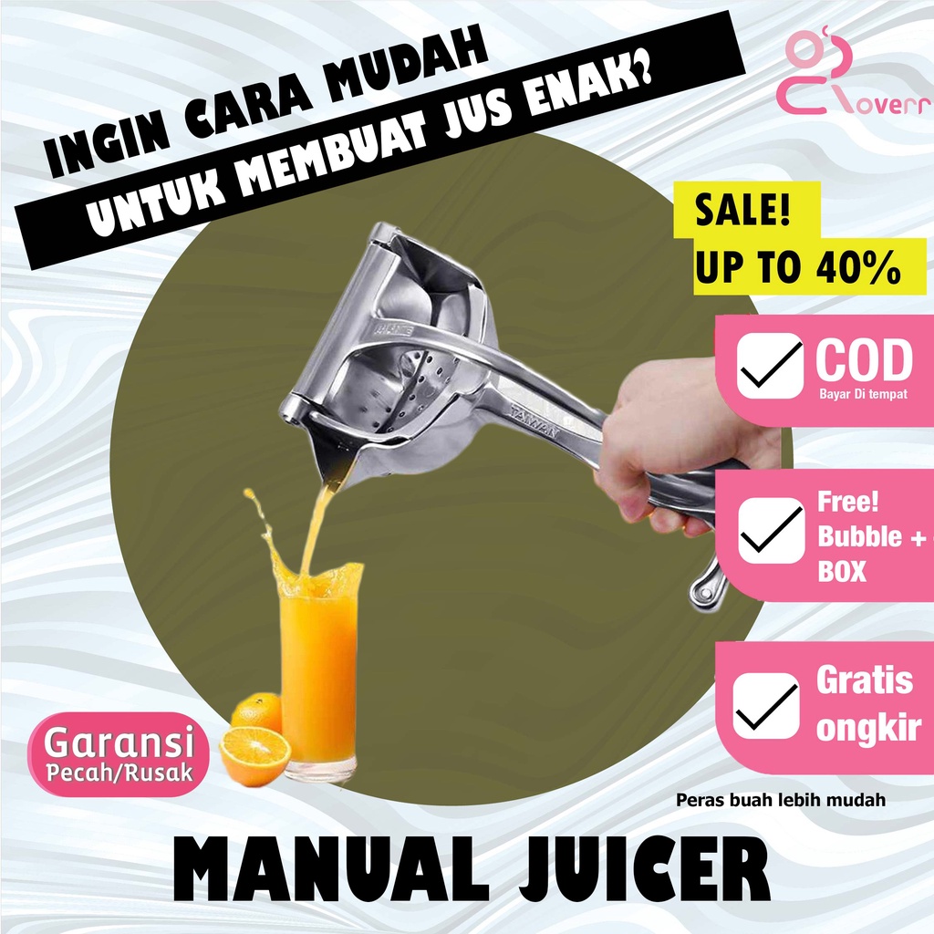 Alat Perasan Manual Sari Buah Juicer Juice Hand Pressure Pres Pemeras Peras Jeruk Praktis Besar Stainless Steel HP4