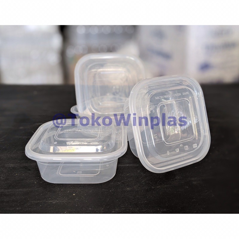 Mangkok 350ml kotak,thinwall,cup,mangkuk + tutup