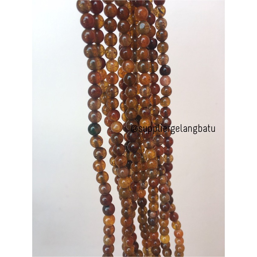 bahan yellow agate 6mm natural kuning corak akik vein alam asli accesoris batu alam kesehatan korea