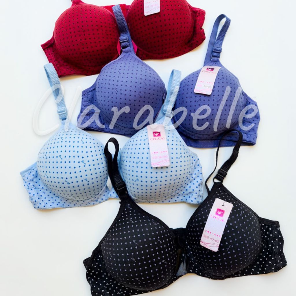 Bra Wanita Dewasa Cingcao / Bra Busa tanpa Kawat Kait 3 Cup B Import