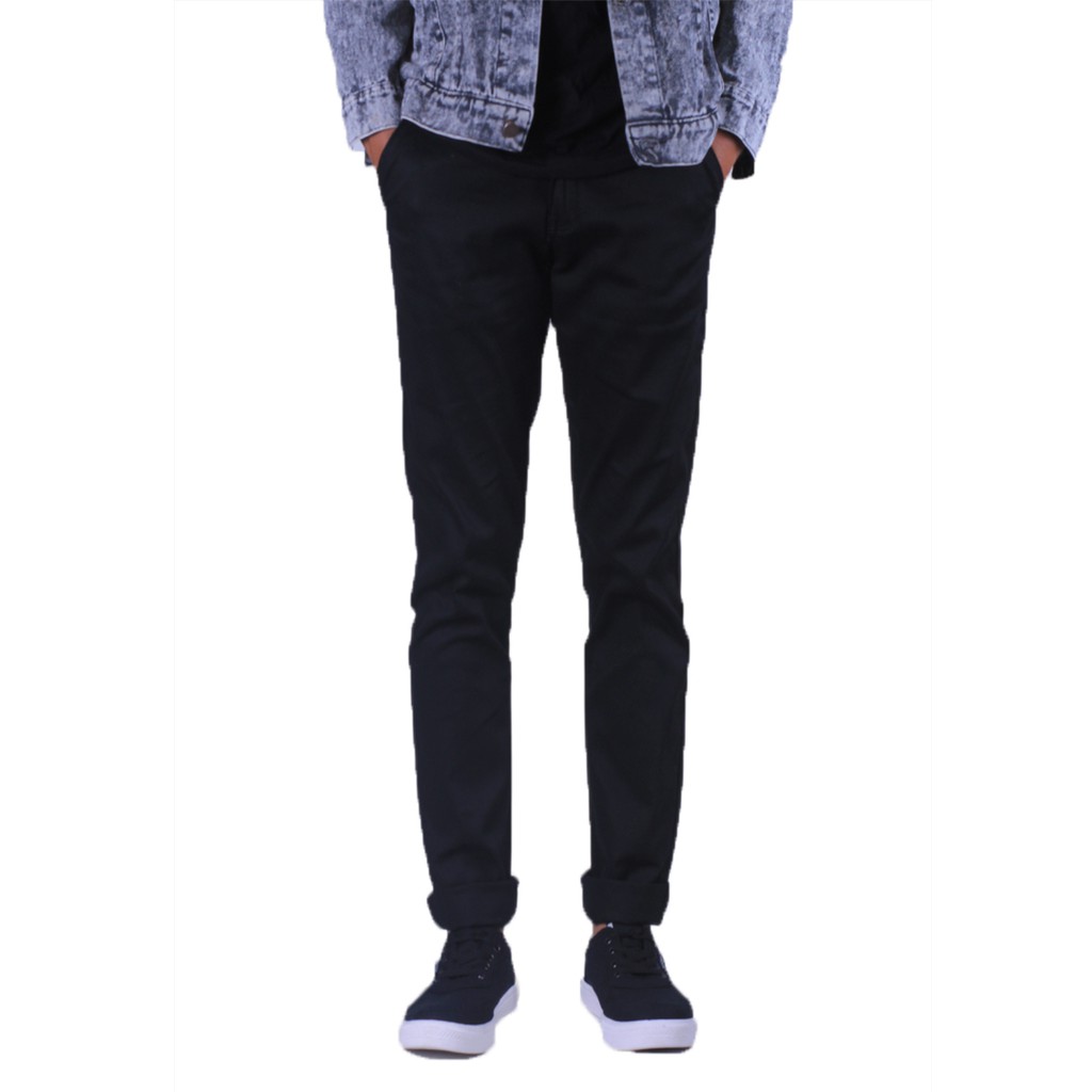 Celana Bahan Pria Slim Fit Kain Melar/Karet / Chinos Panjang Casual Kerja Kantor Formal Harian