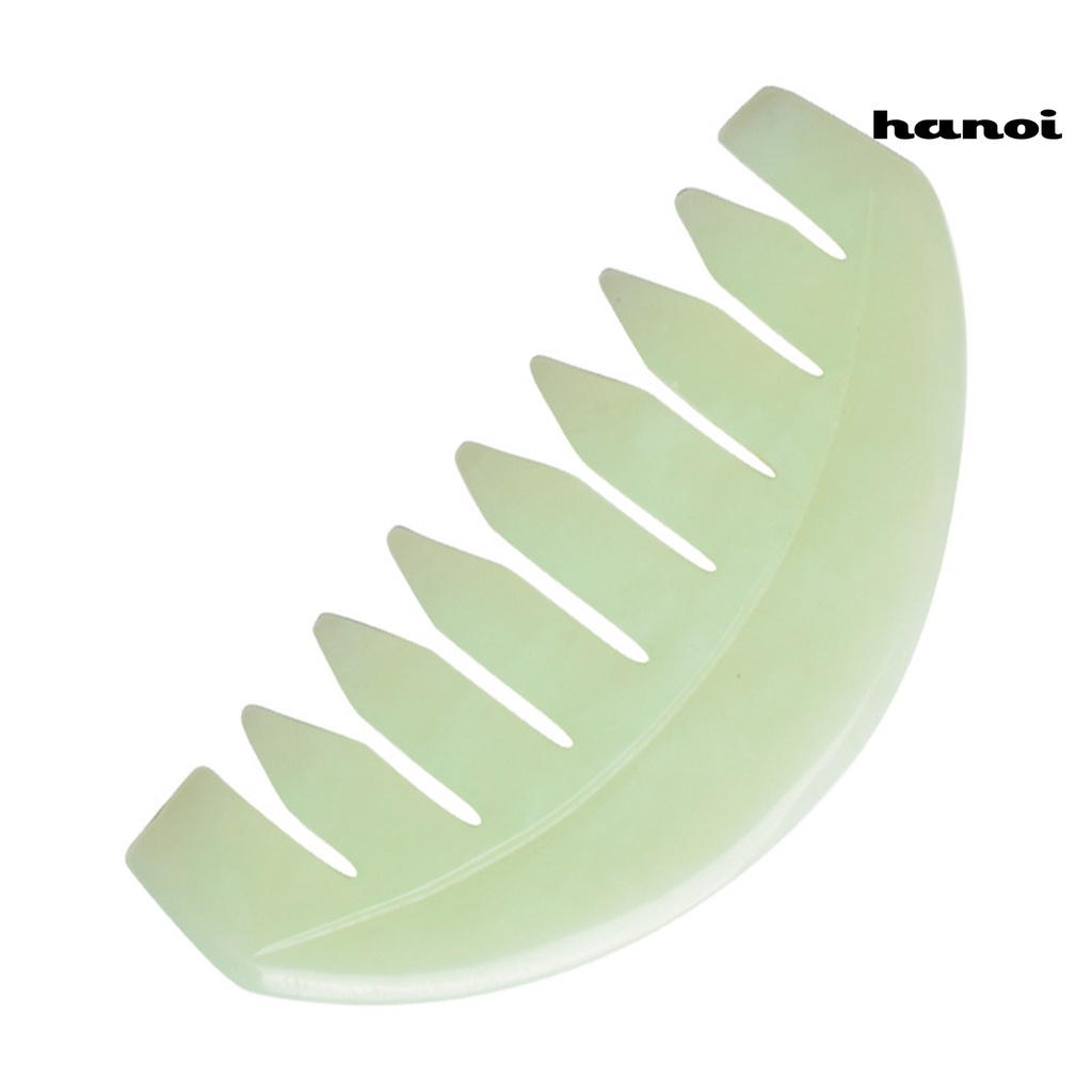 HQTM_Jade Comb Scratchless Hurtless to Scalp Stone Jade Stone Guasha Comb for Hair