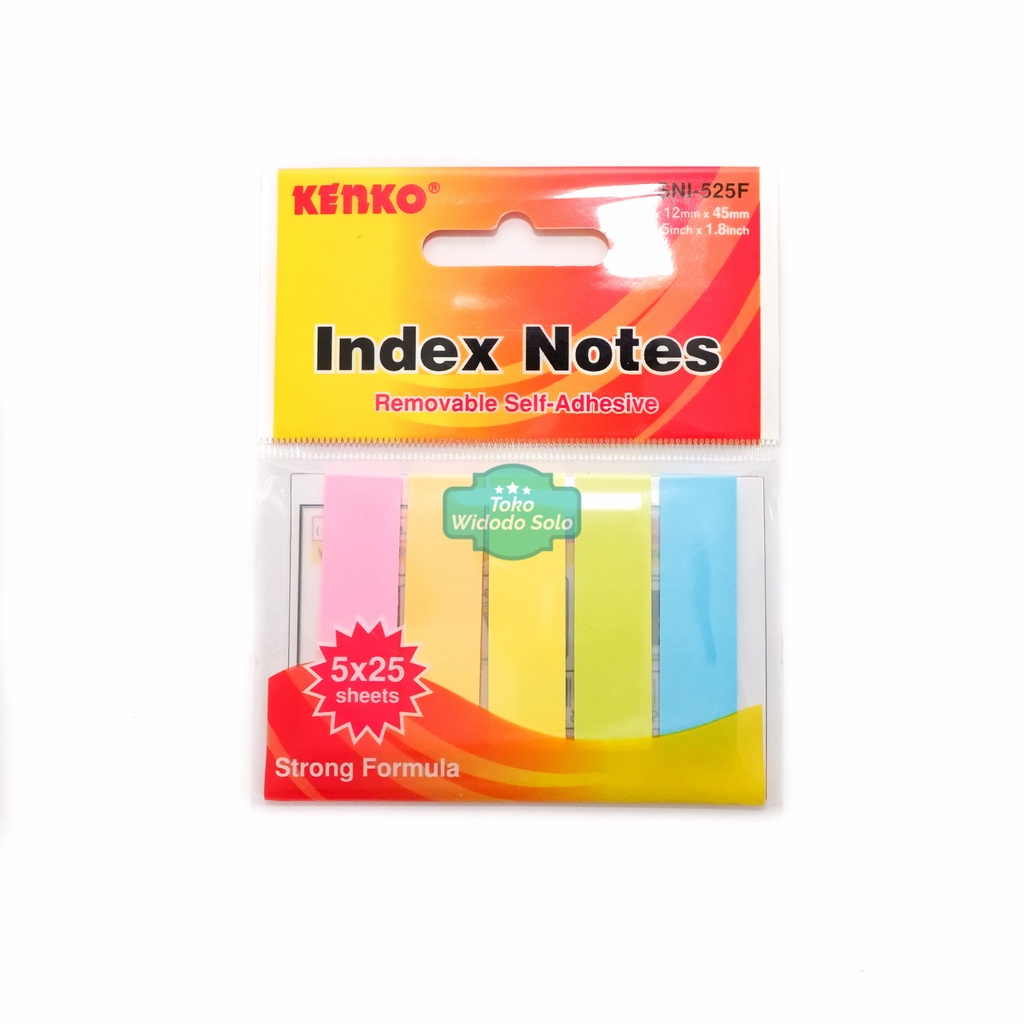 

Pembatas Buku Post It Kecil Kenko Index Notes SNI 525F Warna Warni 12x45mm 5x25 Sheets 125 Lembar Sticky Notes - 1 Pack