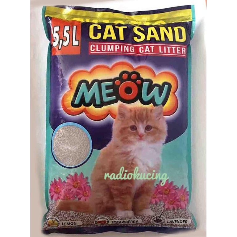 Pasir Gumpal Wangi Merk Meow Isi 5 5 Lt Liter Shopee Indonesia