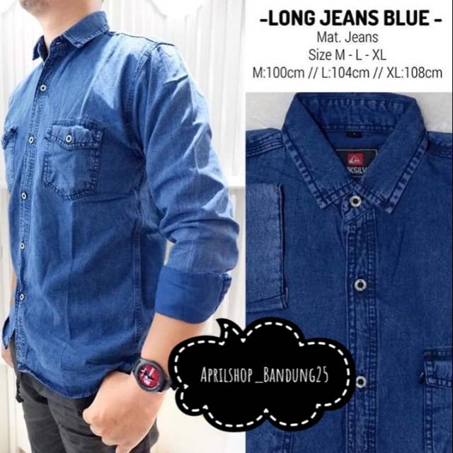 Kemeja Jeans  Pria Lengan Panjang Shopee Indonesia