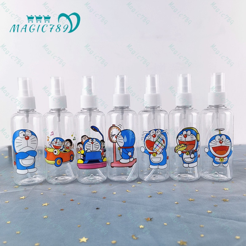 Magic789 Cute Doraemon Plastic Spray Bottle 100ML Travel Size Bottles Refillable Container for Cosmetic