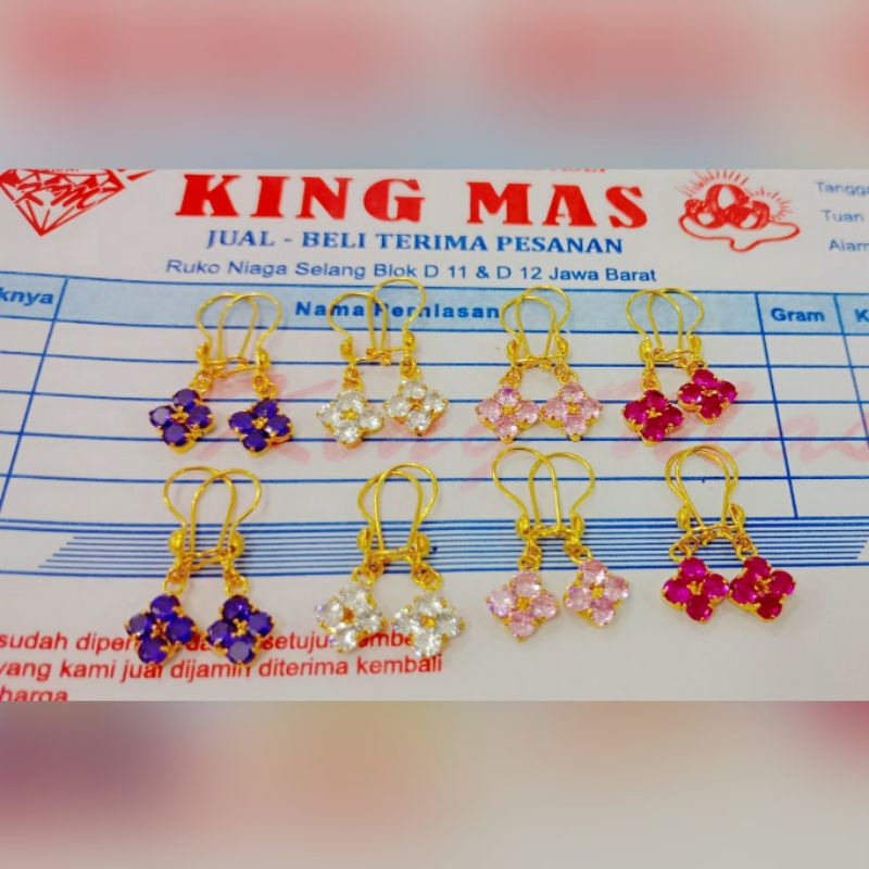 ANTING EMAS ASLI KADAR 300/6K BERAT 1 GR