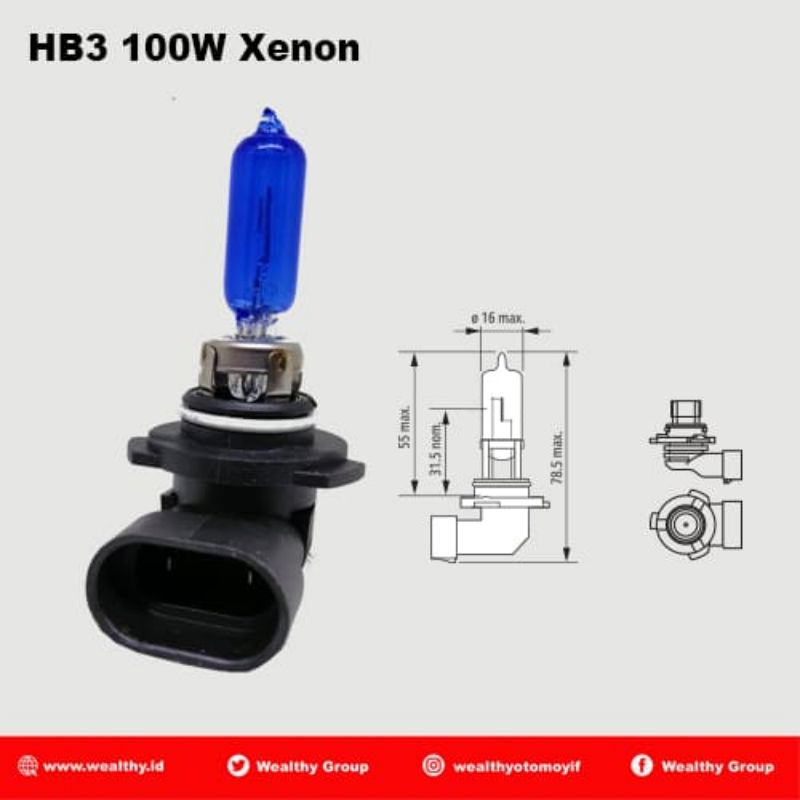WEALTHY boham HB3 9005 12v 100w original | Lampu halogen - XENON