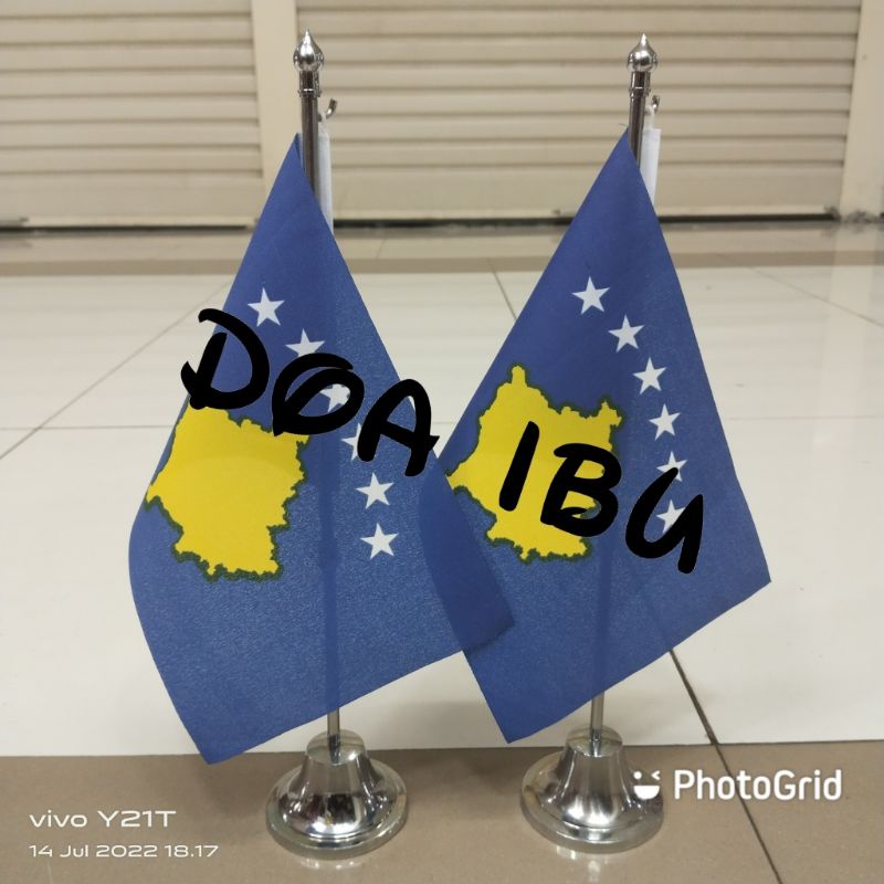 

best seller tiang stenlis meja+bendera KOSOVO ready stock