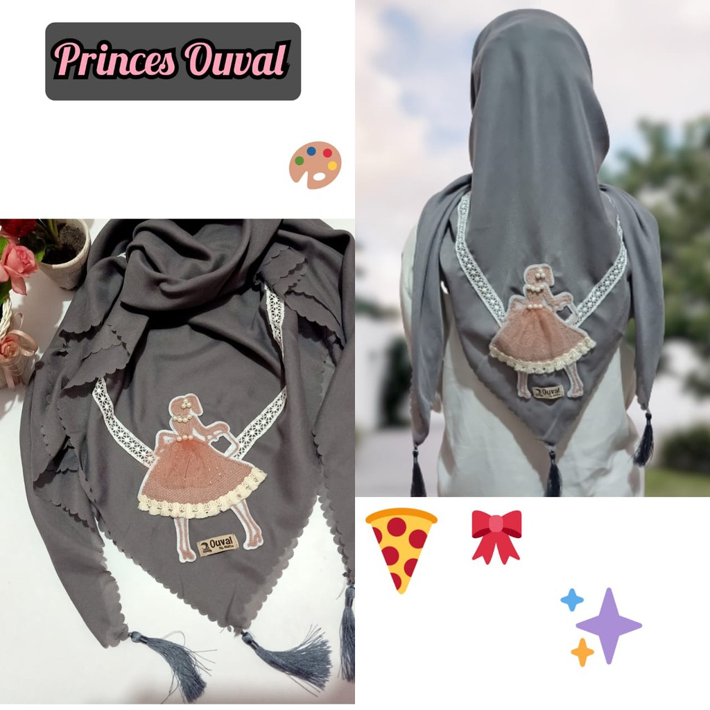 HIJAB SEGI EMPAT OUVAL PRINCES-ABU