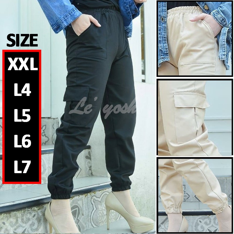 CELANA CARGO WANITA JUMBO XXL, L4, L5, L6, L7