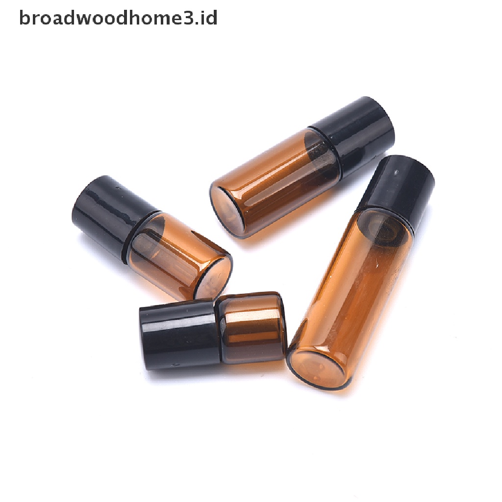 10pcs / Pak Botol Kaca Amber Roll on 1 / 2 / 3 / 5ml Untuk Essential Oil