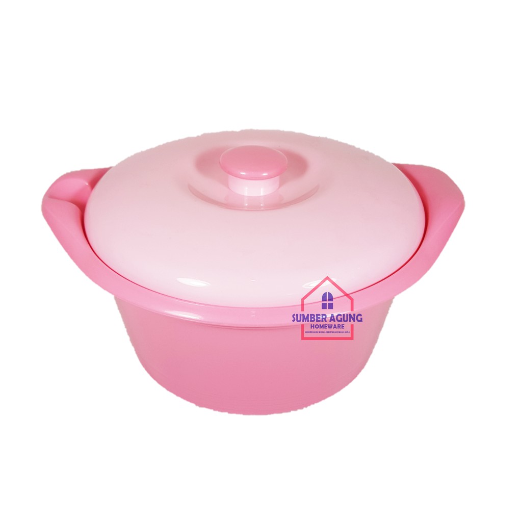 Basi Bulat Pink / Wadah Saji / Tempat Saji Golden Lemon BTBT169