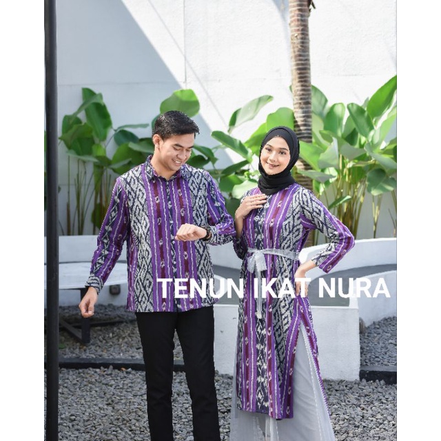 SET SARA DRESS ROK TUTU Couple Tenun dan Kemeja Full Tenun