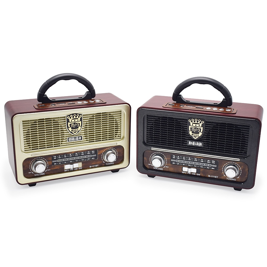 (COD) Radio FM retro portabel canggih nuansa kayu radio bluetooth FM/kartu TF/usb