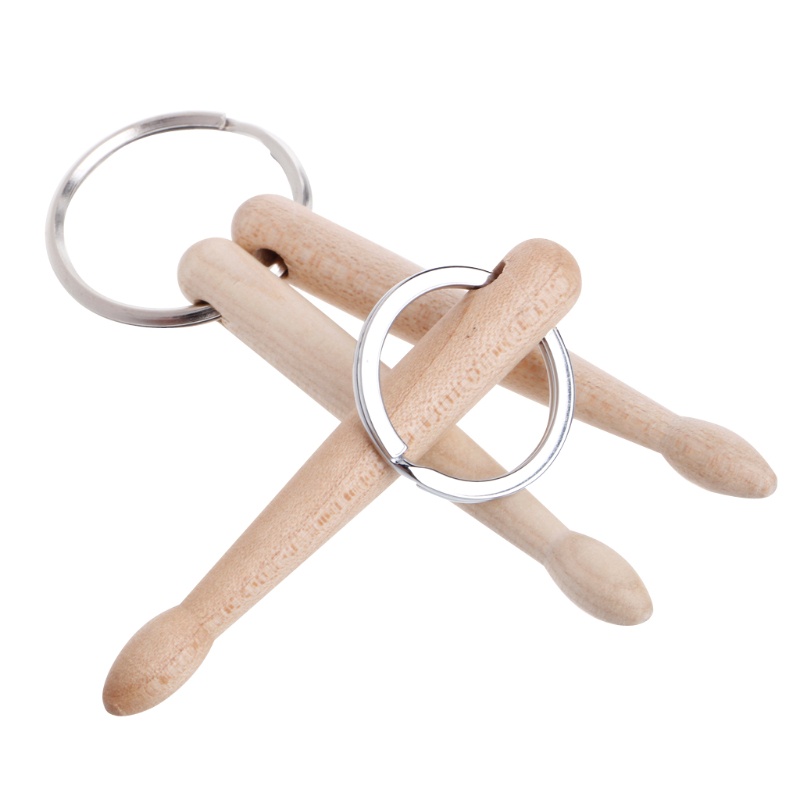 SIY  Mini Drum Sticks Keychain Wood Drumsticks Key Ring Chain Keyfob Percussion Gift